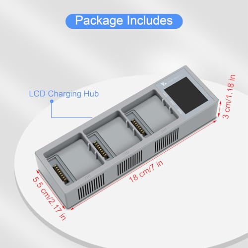 Hanatora 100W Display Battery Charging Hub for DJI Mavic 3 Classic Pro Cine Enterprise Drone,Charger in Sequence Charge Accessories