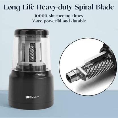 Electric Pencil Sharpener, Heavy-Duty Helical Blade, USB/Battery Operated for No.2 & Colored Pencils in School/Office/Home