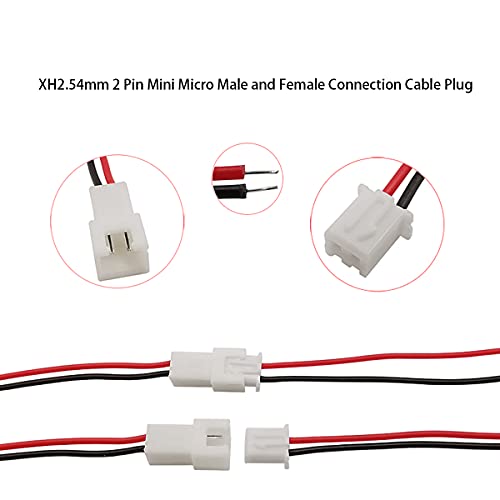 25Pairs XH2.54 2-Pin Connector Cable, 22AWG 200mm Male Female