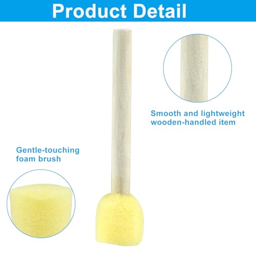 100 Pcs Round Sponge Brush Paint Set, 20mm, 0.8 Inch - style: 100 * 0.8Inch