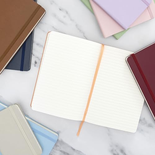 PAPERAGE Lined Journal Notebook, Hardcover Journal for Women & Men, 160 Pages, (5.6 in x 8 in), College Ruled Journaling Notebook for Work, School Supplies & Note Taking, (Light Blue) - color: Light Blue, style: A. Lined