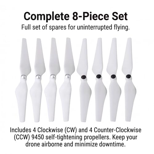 9450 Self Tightening Drone Propeller, 4 Pairs (4CW+4CCW)