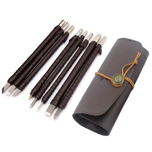 Stone Carving Tool Set Chisel Carving Tool Carving Kit 8pcs Engraving Carve Cutting Blade Chisel Tool Set Tungsten Steel for Soft Stone