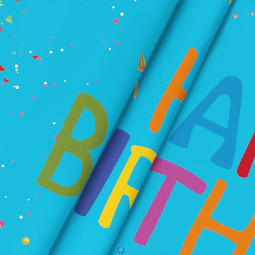 Horaldaily Blue Birthday Tablecloth, 60x60 Inch Round - color: Blue, size: 60" (Round)