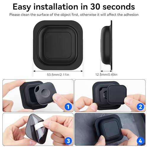 Case for Tile Mate Tracker 2024/2022 Holder Cover with Heavy Adhesive - color: AT-TL25-BW