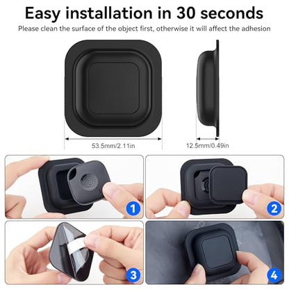 Case for Tile Mate Tracker 2024/2022 Holder Cover with Heavy Adhesive - color: AT-TL25-BW