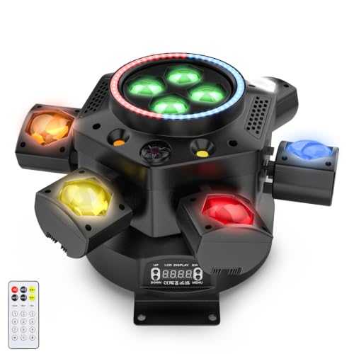 Moving Head DJ Lights, 150W 6-Arm RGBW Stage Lights, DMX-512