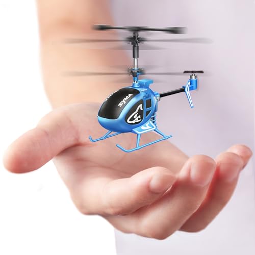 SYMA S100 Mini RC Helicopter for Kids, Indoor Flying, Altitude Hold, Blue - color: Blue