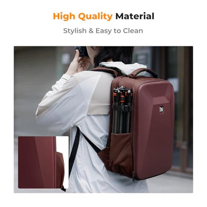 K&F CONCEPT Camera Backpack,Hardshell Photography DSLR Camera Bag - color: Red