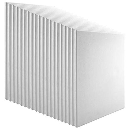 Practica Economy Stretched Cotton Canvas 20-Pack, 12x12 - Acid-Free Acrylic Primed Canvas for Acrylics, Pastels, Graphite, & More! - size: 12" x 12"