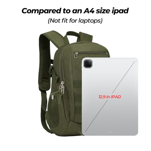 ArcEnCiel 10L/20L Mini X-Small Tactical Backpack MOLLE Daypack Gear Pack Camping Bag with Patch - color: Green, size: 10L