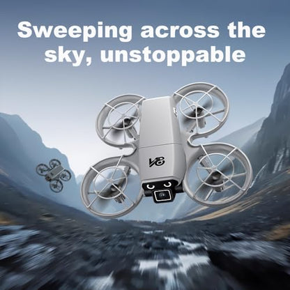 Drone with HD Camera Indoor Mini RC Quadcopter Drones for Adults, Grey - color: Grey + 2 batteries