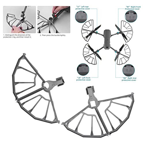 Drone Propeller Guard, Semi Enclosed Protector, Professional ABS Grey for Beginners Outdoor Photography