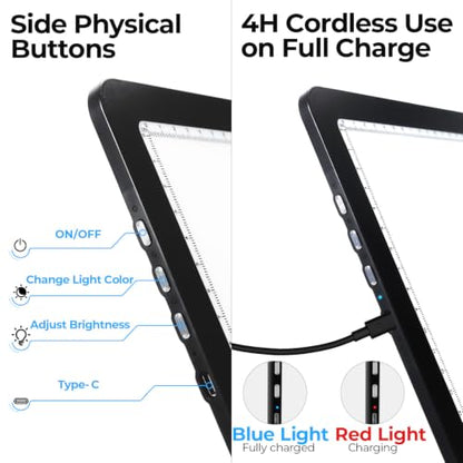 Rechargeable A3 Light pad with Bag,Bright Magnetic Light Box for tracing - size: A3 with Bag(Rechargeable)