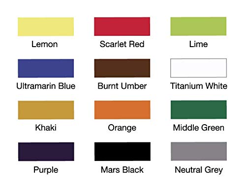 TIMBERTECH Professional Airbrush Paint, 12x30ml airbrush paint set of Acrylic Paint, Quick Drying Water Based, Rich Vivid Colors for Artists, Students, Beginners