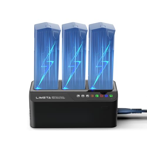 LIMETA 200W Mavic 3 Series Fast Battery Charger Parallel, Smart Battery Charging Hub for DJI Mavic 3 Pro Mavic 3T/3E/Enterprise/Classic/Cine with Fan & Storage Function