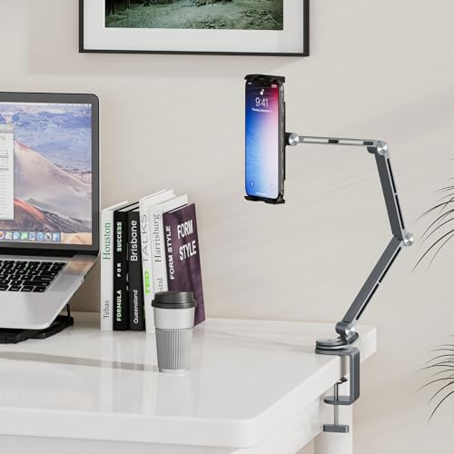 Houele Tablet Stand Holder iPad Stand for Desk Tablet Desk Mount - color: Grey