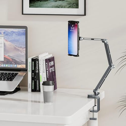 Houele Tablet Stand Holder iPad Stand for Desk Tablet Desk Mount - color: Grey