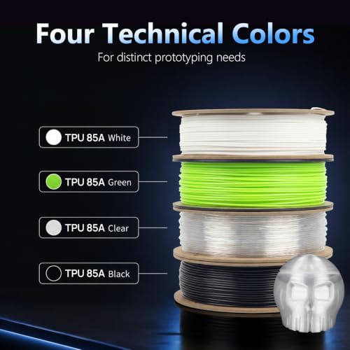 Siraya Tech Flex TPU 85A 3D Printer Filament, ISO 10993 Tested, Clear, 1kg - color: Tpu 85a Clear