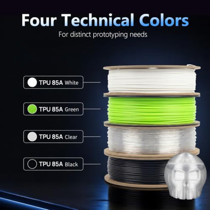 Siraya Tech Flex TPU 85A 3D Printer Filament, ISO 10993 Tested, Clear, 1kg - color: Tpu 85a Clear