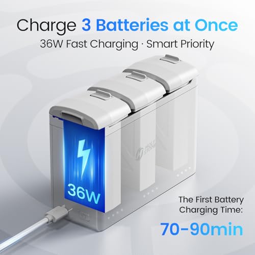 Holy Stone Smart Battery Charging Hub for HS360D and HS360E Drone, Quick Charging, Auto-Discharge (Charge Three Batteries in Sequence)