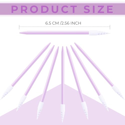 Chinco 200 Pcs Cleaning Swabs 2.56'' Sponge Tip Swabs Sticks Purple - color: Purple
