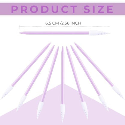 Chinco 200 Pcs Cleaning Swabs 2.56'' Sponge Tip Swabs Sticks Purple - color: Purple