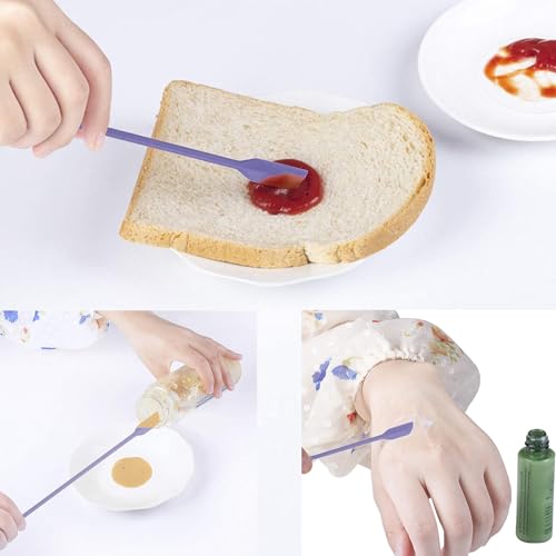 4pcs Mini Silicone Spatula for Mixing Beauty Makeup Narrow Cans - color: 4pcs Purple