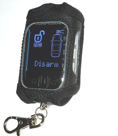 Black Leather Case/Cover for Compustar 2WSSR-T11 and 2WT11R-SS Remote Control Transmitters (Remote Not Included)