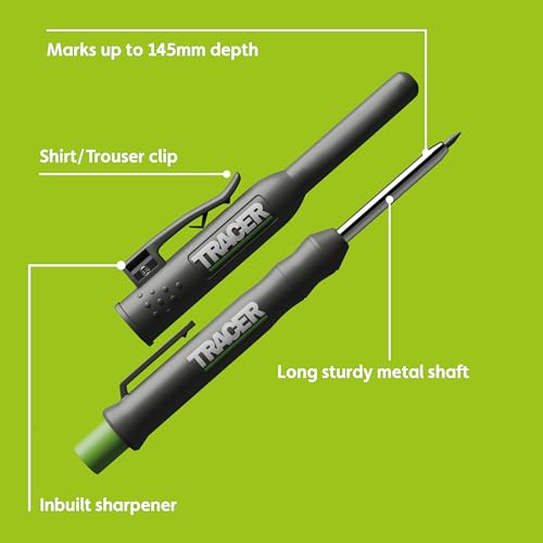 Tracer 2.8mm Carpenters Pencil - Deep Hole Construction Pencil with Holster - style: Pencil