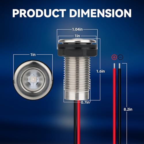 Marine LED Boat Interior Lights, 12V-24V, 4PCS Blue, IP68 - color: BLUE