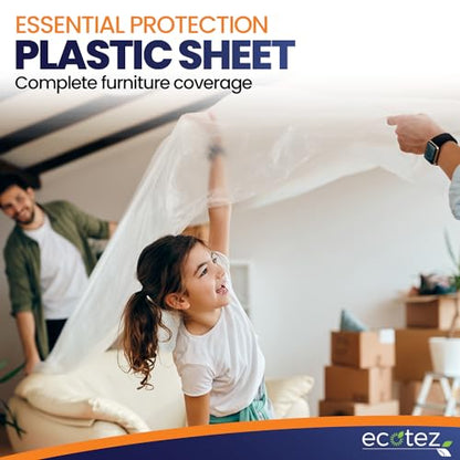 3 Pack 12 x 9 ft Extra Large Plastic Drop Cloth for Painting - size: 3 Pack-Standard