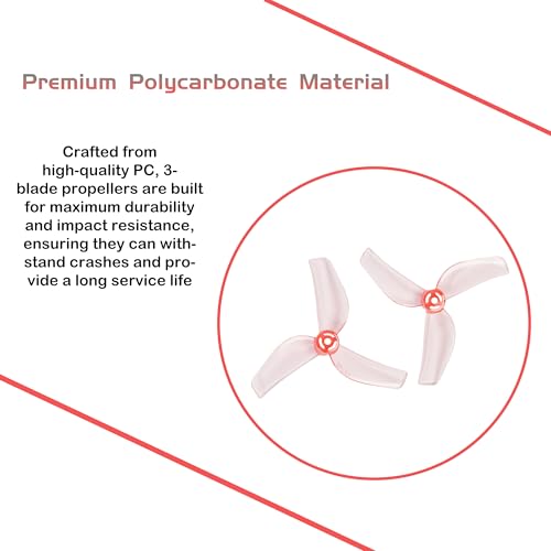 GEMFAN 1614 3-Blade Propeller 40mm Prop 1.5mm Hole for FPV Drone(Gray+Pink)