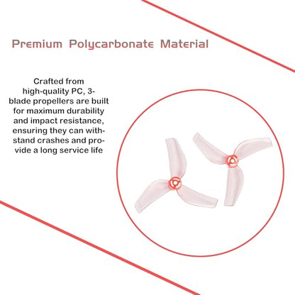 GEMFAN 1614 3-Blade Propeller 40mm Prop 1.5mm Hole for FPV Drone(Gray+Pink)