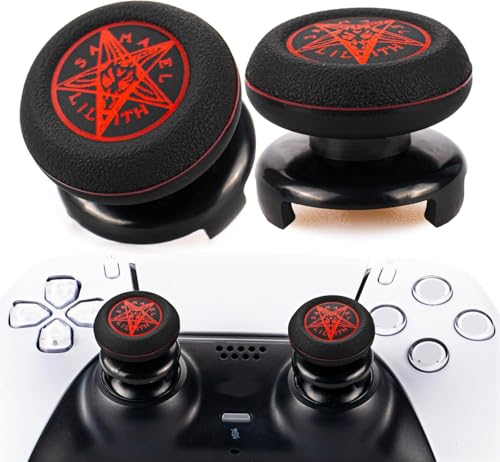 FPS Thumbstick Extender & Printing Rubber Silicone Grip Cover 2 Sets for PS5 & PS4 Controller (Demon Circle) - color: 7