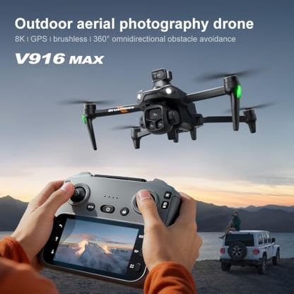 V916 GPS Drone with Camera for Adults 4K, RC Drones with 5 inch HD Screen