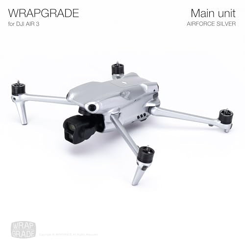 WRAPGRADE Skin Stickers Compatible with DJI Air 3 | Full Wrap (Airforce Silver) - color: Airforce Silver