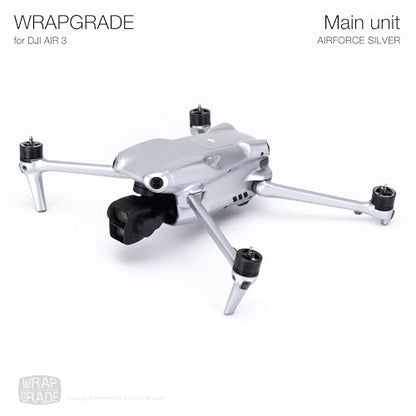 WRAPGRADE Skin Stickers Compatible with DJI Air 3 | Full Wrap (Airforce Silver) - color: Airforce Silver
