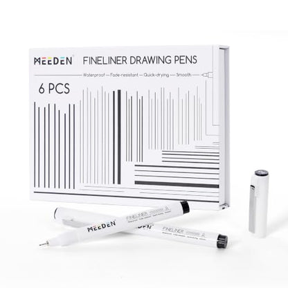 MEEDEN Micro Fineliner Drawing Pens: 0.4mm Needle Nib, 6 Pack, Black Ink - style: 0.4mm Needle Nib