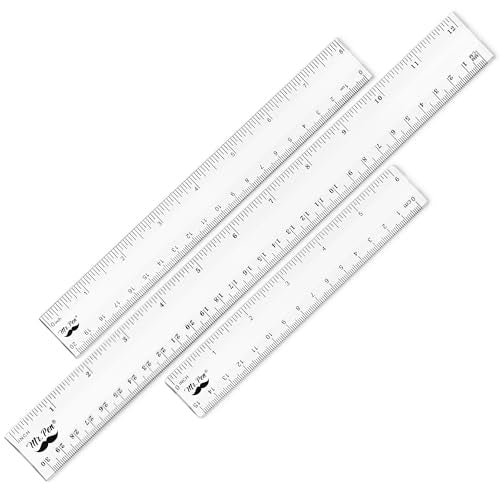 Mr. Pen- Clear Ruler Set, 3 Pack, 6", 8" and 12 Inch, Easy-to-Read Markings