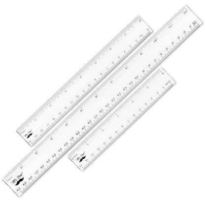 Mr. Pen- Clear Ruler Set, 3 Pack, 6", 8" and 12 Inch, Easy-to-Read Markings