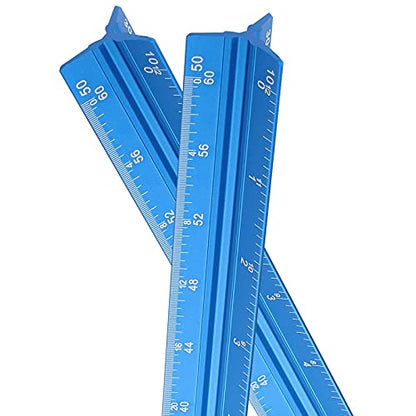 12" Engineer Scale Ruler Architectural Ruler Imperial, Blue - color: Imperial Blue