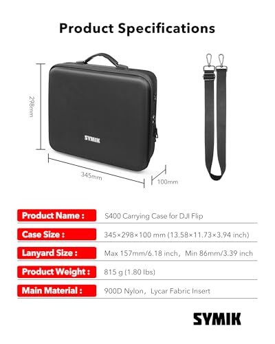 SYMIK Carrying Case for DJI Flip, fits RC 2/RC-N3/Charging Hub/Batteries