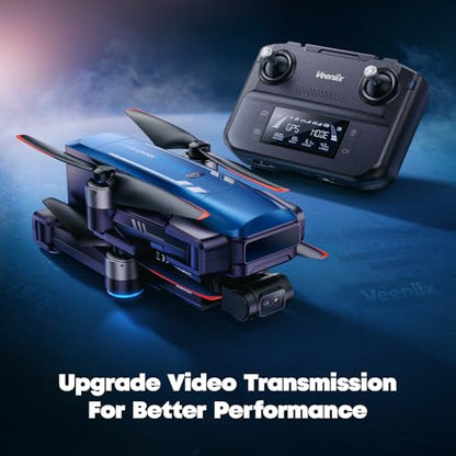 Veeniix V11PRO Drone for Adults 3-Axis Gimbal Quadcopter 8K Camera - color: BLUE