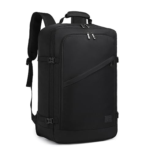 Kono Travel Backpack Airline Approved Overhead Bin Personal Item Bag - color: Black, size: Large
