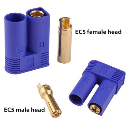 EC5 Battery Connector Plugs, 5.0mm Gold Banana Plug Bullet Connectors