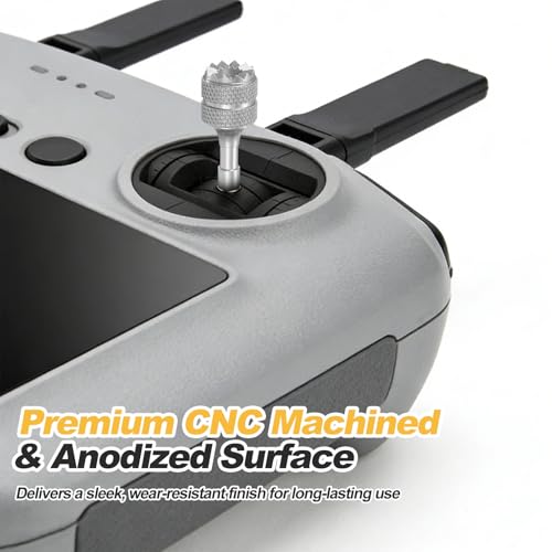MECCANIXITY 2 Set Aluminum Controller Stick, Replacement Joystick Remote Controller Joystick Stick for Mini4 Pro Air3S Drone Remote Accessories, Silver - color: Silver