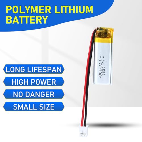 401230 3.7V Lipo Battery 100mAh 401230 Rechargeable Lithium - size: 401230 100mAh