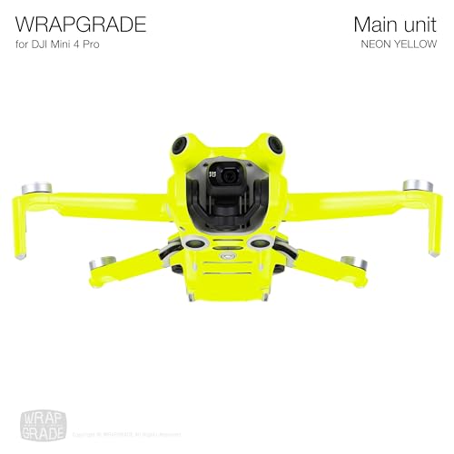 WRAPGRADE Skin Stickers Compatible with DJI Mini 4 Pro | Full Wrap (Neon Yellow) - color: Neon Yellow
