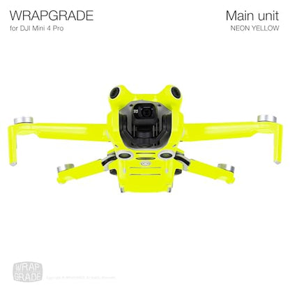 WRAPGRADE Skin Stickers Compatible with DJI Mini 4 Pro | Full Wrap (Neon Yellow) - color: Neon Yellow